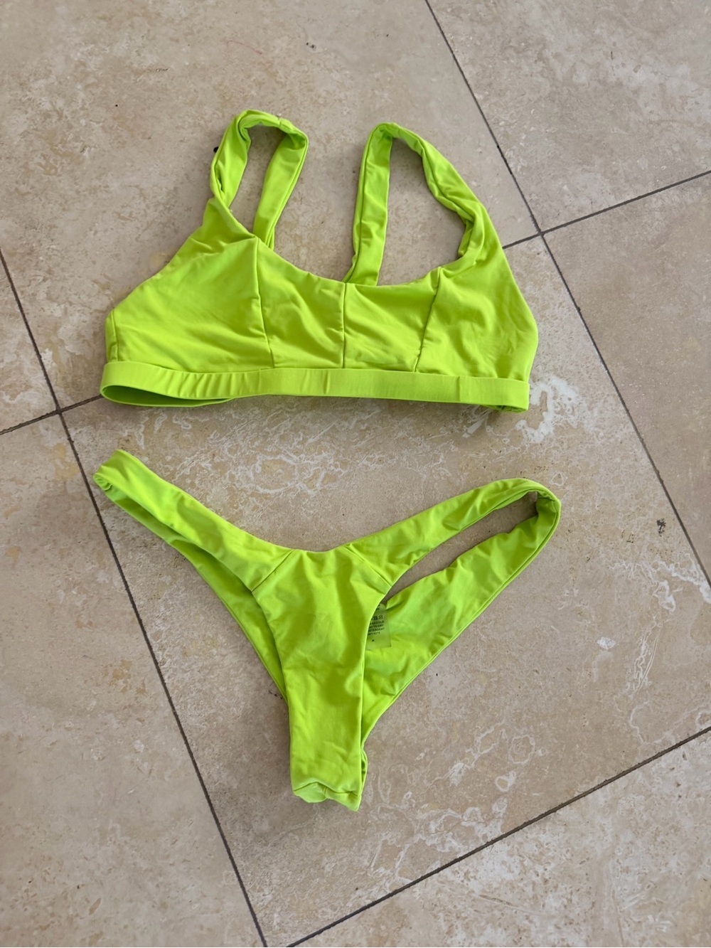 Beach Bunny Neon Lime Green Bikini Set